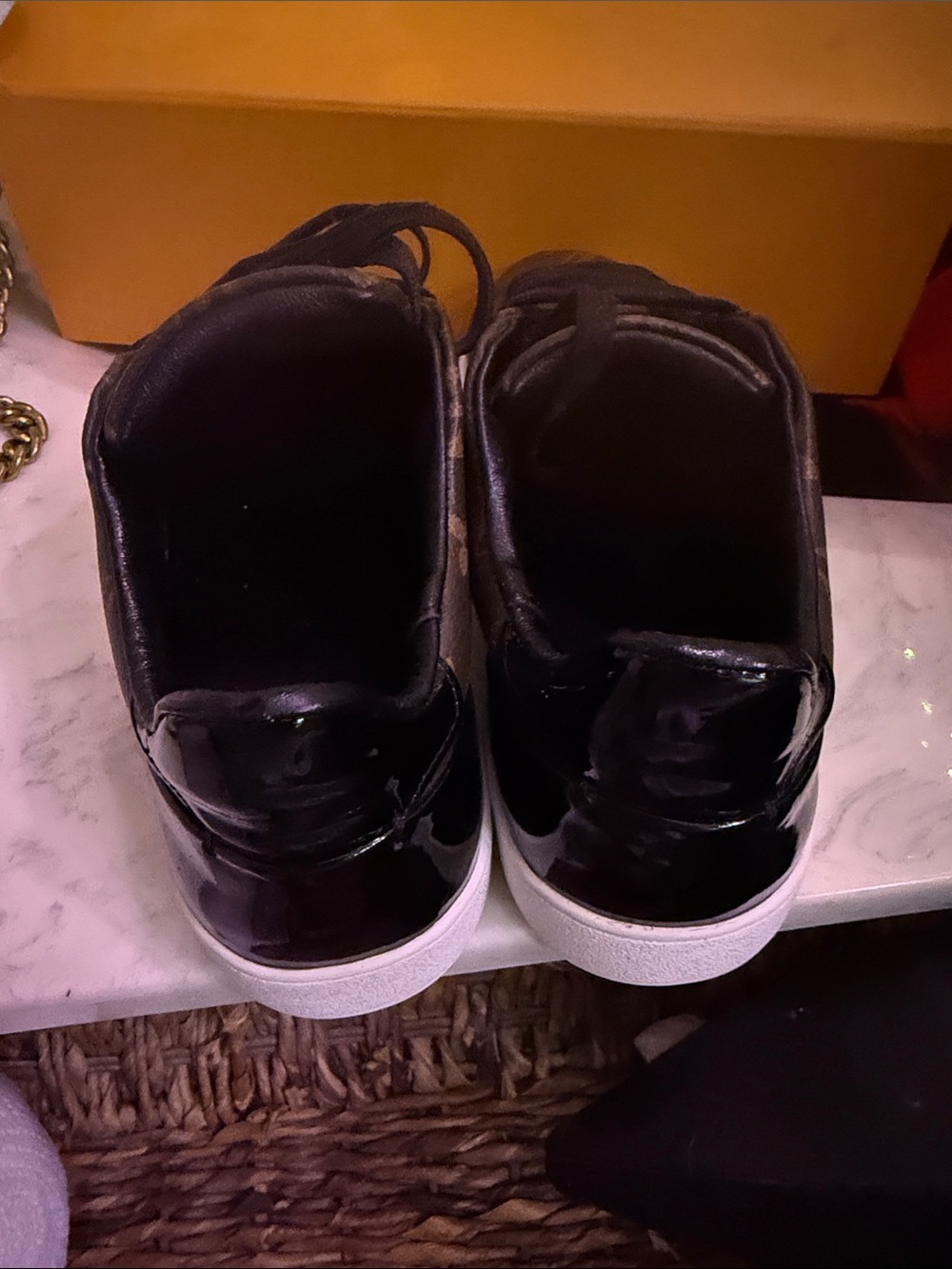 Louis Vuitton Brown Monogram Low-Top Sneakers with Black Laces - Picture 4 of 7